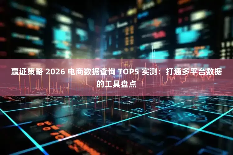 赢证策略 2026 电商数据查询 TOP5 实测：打通多平台数据的工具盘点